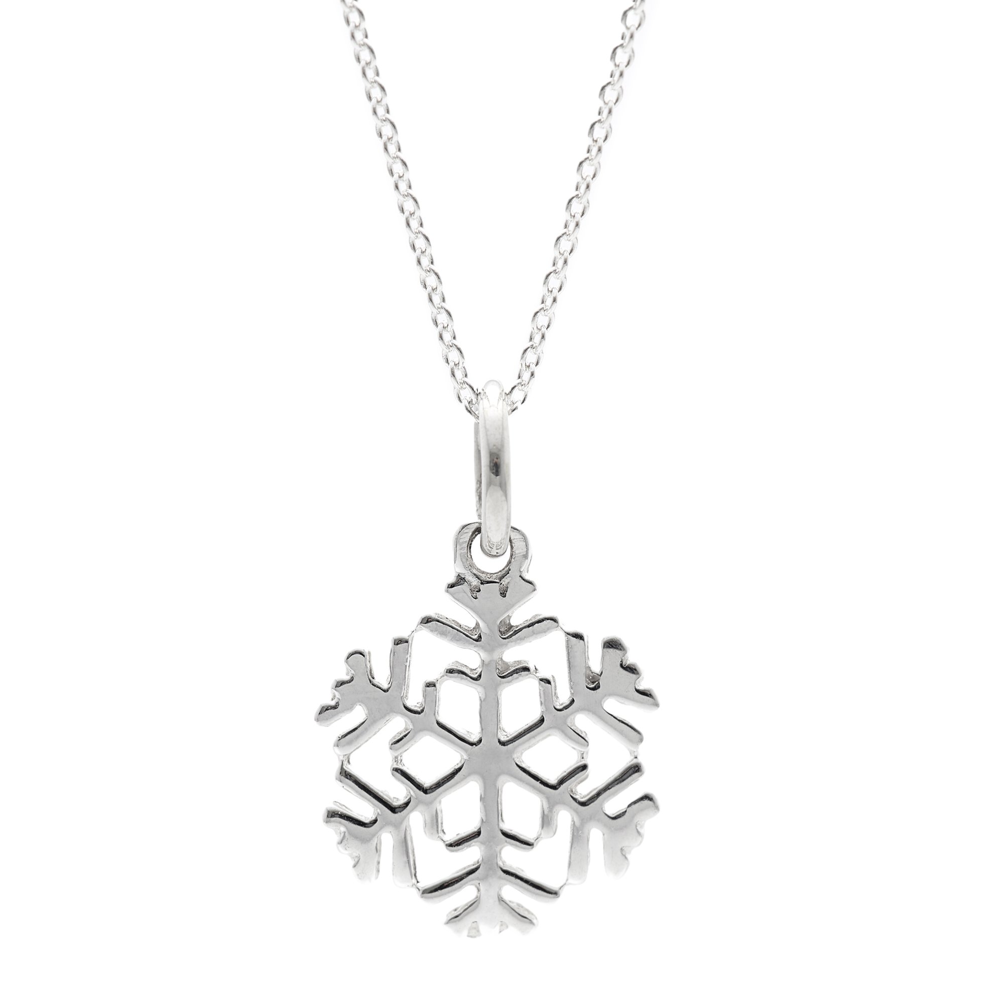 Yumilok Collana con ciondolo a forma di fiocco di neve, in argento Sterling 925, per donne e ragazze