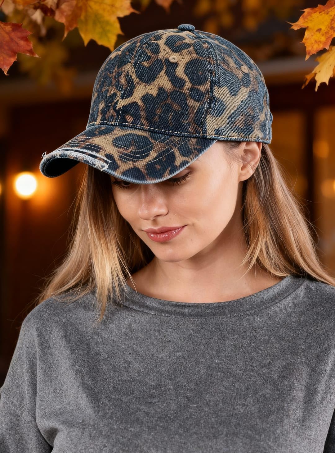 Women Washed Cotton Leopard Baseball Cap Hat Adjustable Dad Peaked Caps Fashion Hats Outdoor Winter Spring Valentine's Day Easter One Size 2026 - Image 2