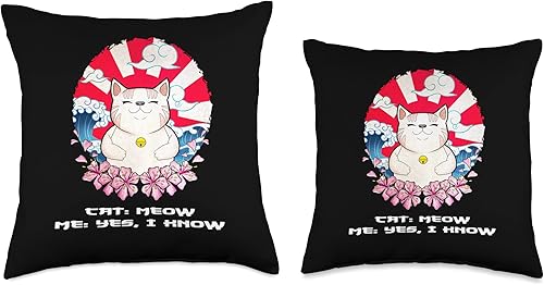 Miniatura 3 de Fur Parents Witty Kitten Pun Funny Sayings Meow I Know Mom Funny Dad Humor Cat Lover Joke Throw Pillow 16x16 Multicolor