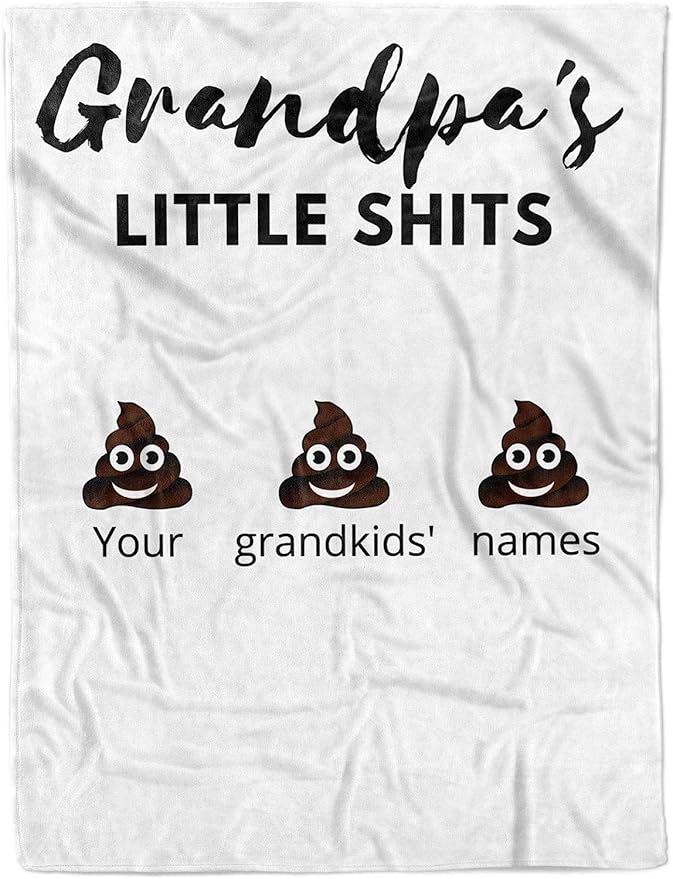 Manta personalizada para abuelo con nombres de nietos, manta familiar personalizada de vellón, regalo de inauguración de la casa, mantas personalizadas para papá, regalos personalizados de reunión