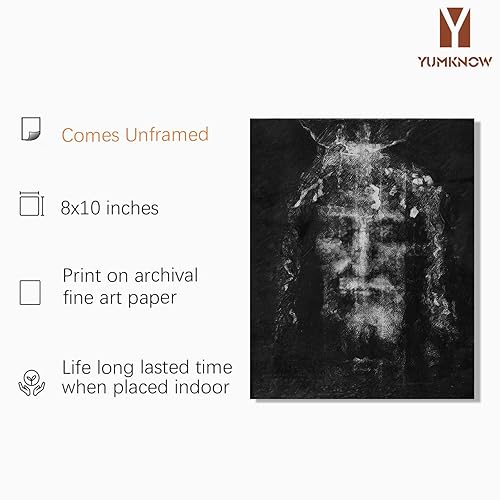 Miniatura 2 de Jesus Pictures for Wall - Shroud of Turin Wall Art Print Poster - Jesus Christ Photo Wall Decor - Religious Christian Gifts for Women Men -