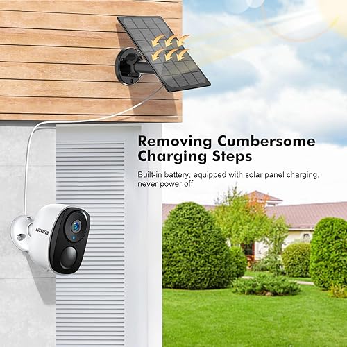 Miniatura 10 de EVERSECU Cámara de seguridad inalámbrica para exteriores de 2K 3MP compatible con emparejamiento a través de Bluetooth, cámara CCTV CCTV inalámbrica