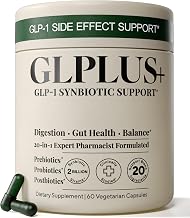 GLP-1 Support Supplement for Nausea, Bloating & Gut Health – Synbiotic Pre, Pro & Postbiotic for Women & Men, GLP-1 Users – Pharmacist Formulated, 20-in-1 (60 Capsules)