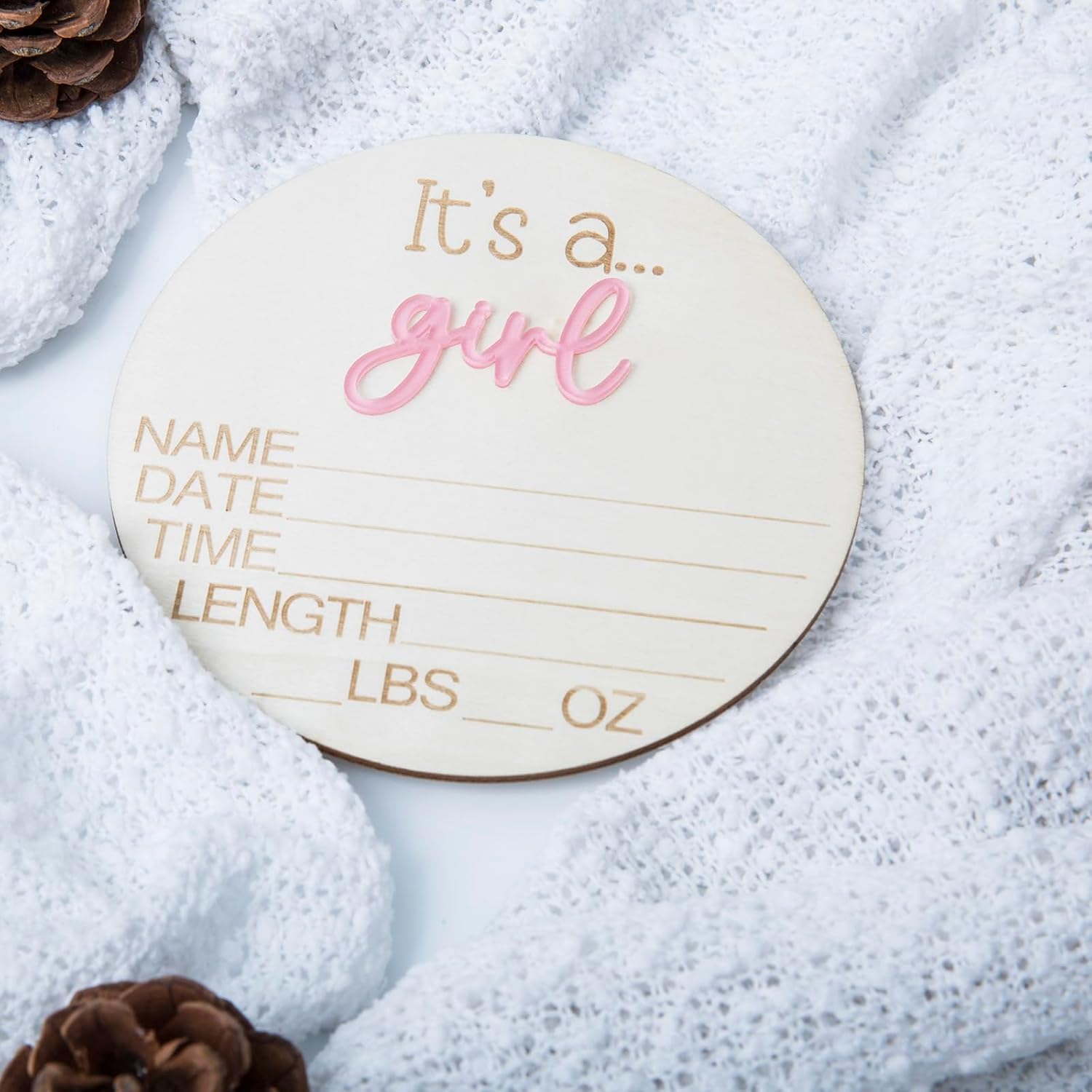 Surprise It's A Boy or Girl Wooden Sign - Boho Gender Reveal, Acrylic Announcement, Birth Stat, Baby Name, He or She Photography Prop