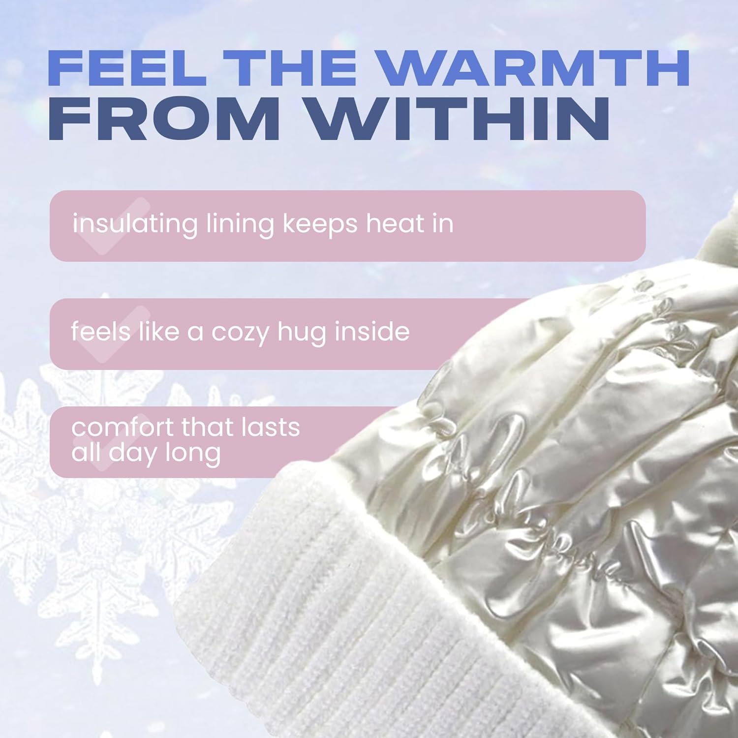 Forest & Twelfth Winter Quilted Hat with Pom-Pom Winter Beanie for Outdoor & Indoor Wear – Fashionable Puffer Headwear