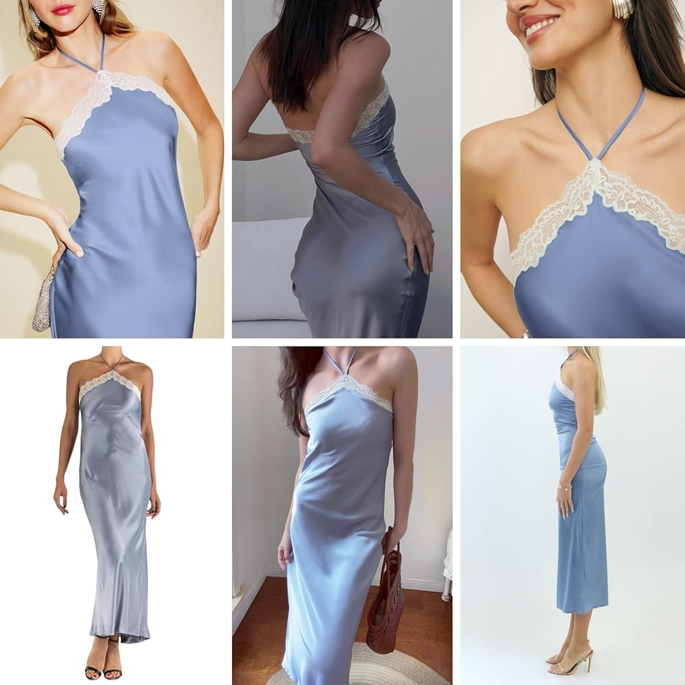 sachin and babi light blue dress DRUE Silk/Cotton Halter Dress in Blue Sapphire – Christina's Luxuries