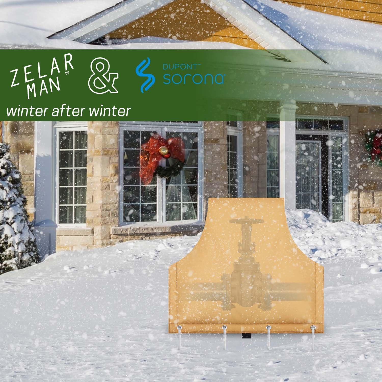 Backflow Preventer Insulation Cover, Sprinkler Valve Cover Insulated, Water Pipe Insulation Cover, Outdoor Winter Irrigation Sprinkler Cover, 14" W x 13" H