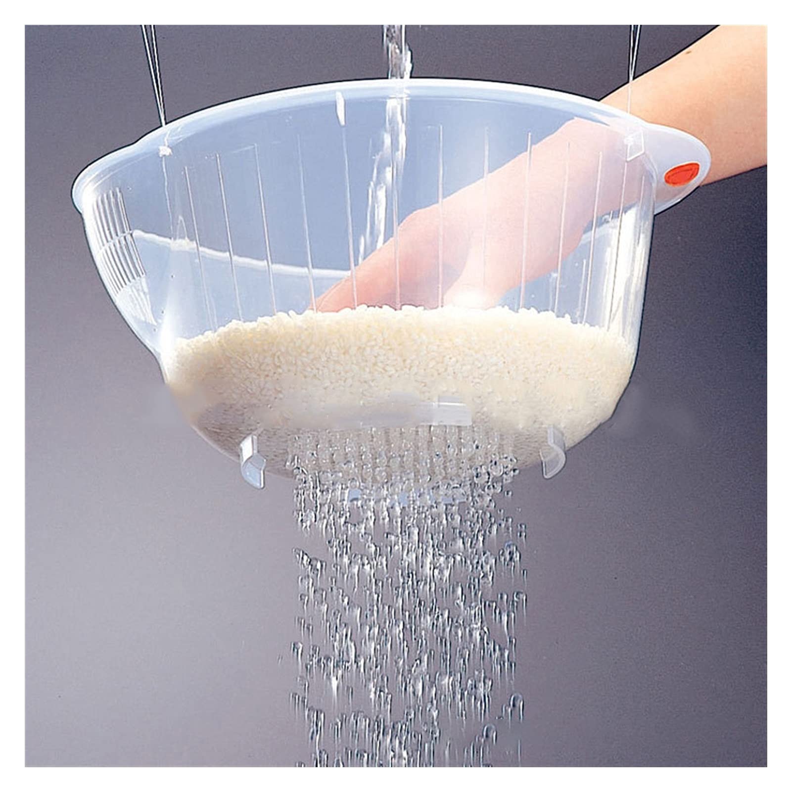 Colador Drenaje Cesta tazón plástico arroz Lavado Cuenco Cesta arroz colador Vegetal Fruta Cesta arroz Lavado tamiz colador Transparente Coladores de Alimentos