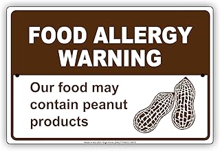 Food Allergy Warning Our Food May Contain Peanuts Restaurant Cooking Items Nuts Aluminum Sign 8