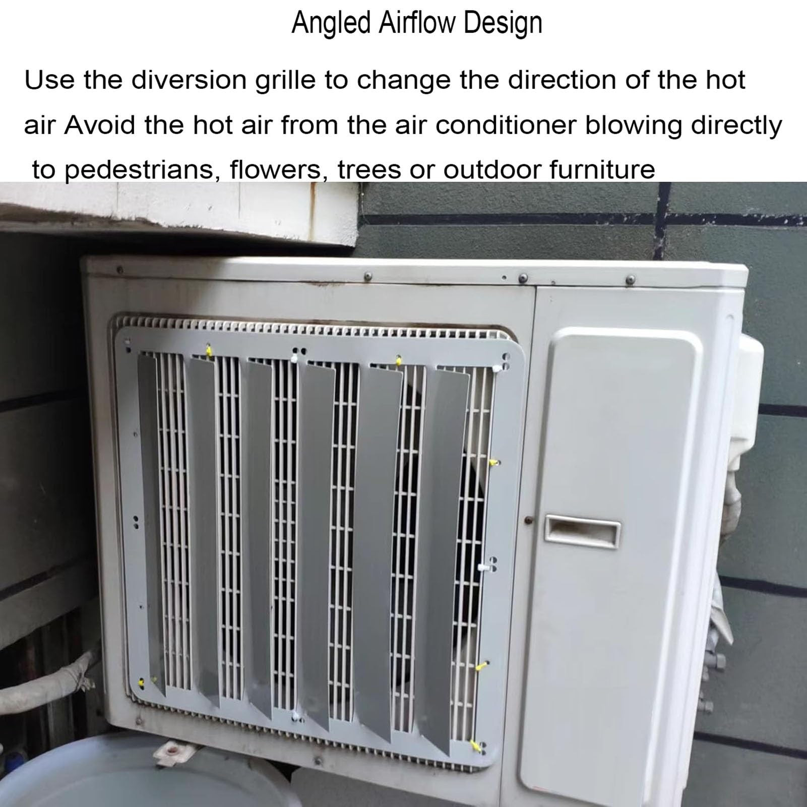 Support de Protection et Grille de déflecteur pour climatiseur extérieur - Déflecteur de Protection en Acier Inoxydable pour compresseur de climatiseur, écran de Ventilation (carré 58 x 58 c