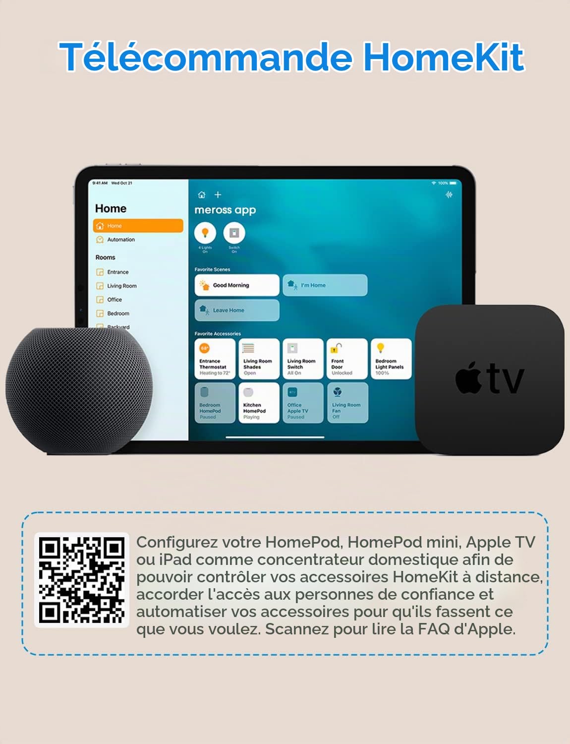 Meross Prise Connectée Type F, Lot de 2, Programmables WiFi | Prise Intelligente avec Commande Vocale et Contrôle à Distance, Compatible Avec Apple HomeKit, Alexa et Google Home