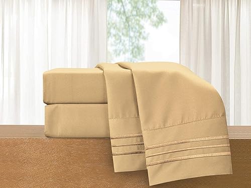 Vista 64 de Elegant Comfort - Juego de sábanas de 3 piezas de lujo de 1500 hilos, calidad egipcia, Microfibra, Blanco, Completo