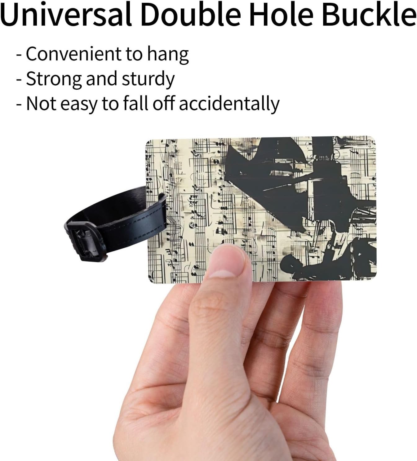 Sheet Music Print Luggage Tag,Cute and Personalized Travel Tag for Suitcases, Baggage, and More image 3
