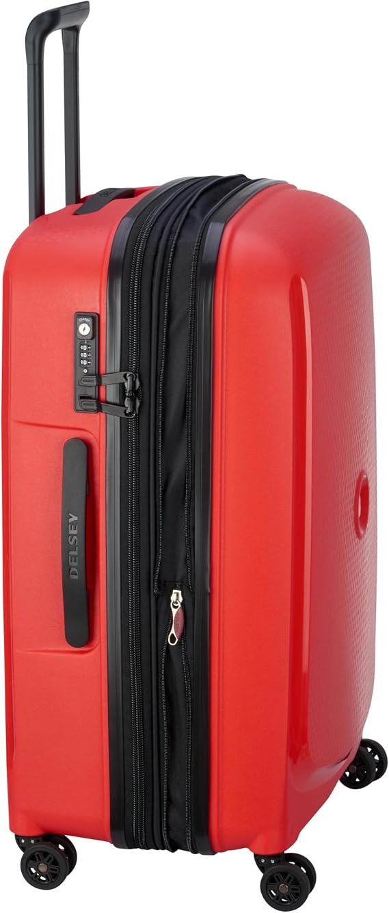 DELSEY Paris - Belmont Plus - Hard Case, Mandarin Orange, L Extensible (71 cm) Recyceltes Material, Extensible