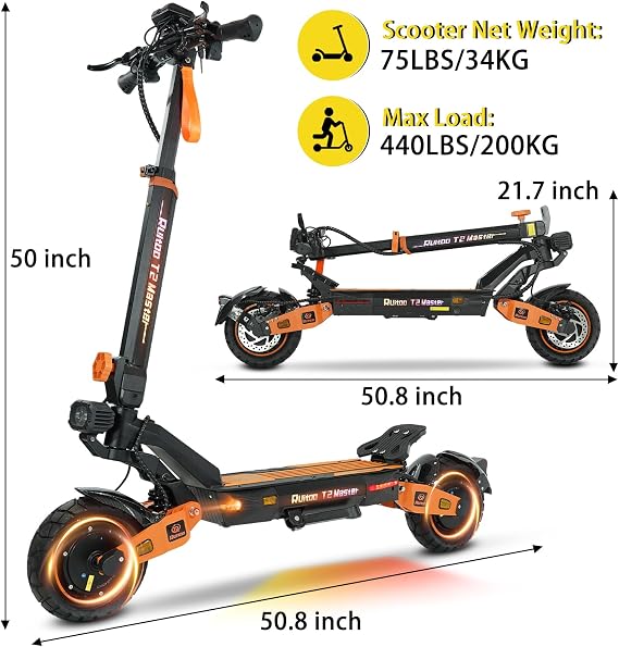 Electric Ecooter Adults 3200W Powerful Motor 52V20.8Ah Battery Up to 35 Mph & 40 Miles Longe Range Scooter Electric for Adults Foldable E Scooter for Commuting & Outdoor