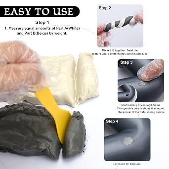 Epoxy Putty - 8oz / 227g Pool Putty, 2 in 1 Underwater or Above Fast Repair, Fix Leaks, Cracks, Filling, Sculpting - 2 Part Epoxy Sculpt Clay for Metal, Tile, Concrete, Plastic, Ceramics (Black)