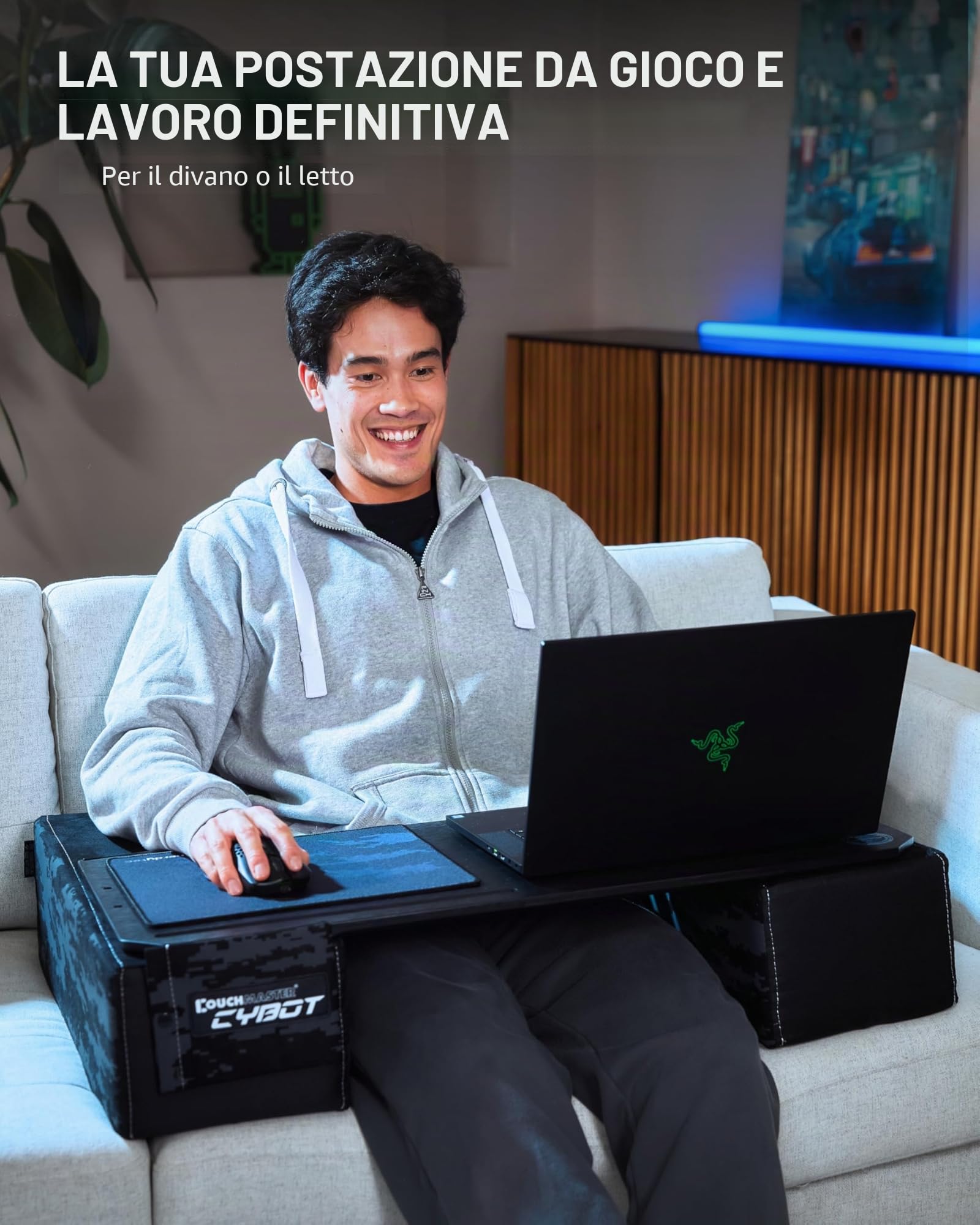 Couchmaster® CYBOT - Lapdesk ergonomico per Notebook o periferiche, con Cuscino, Adatto a Letto/Divano