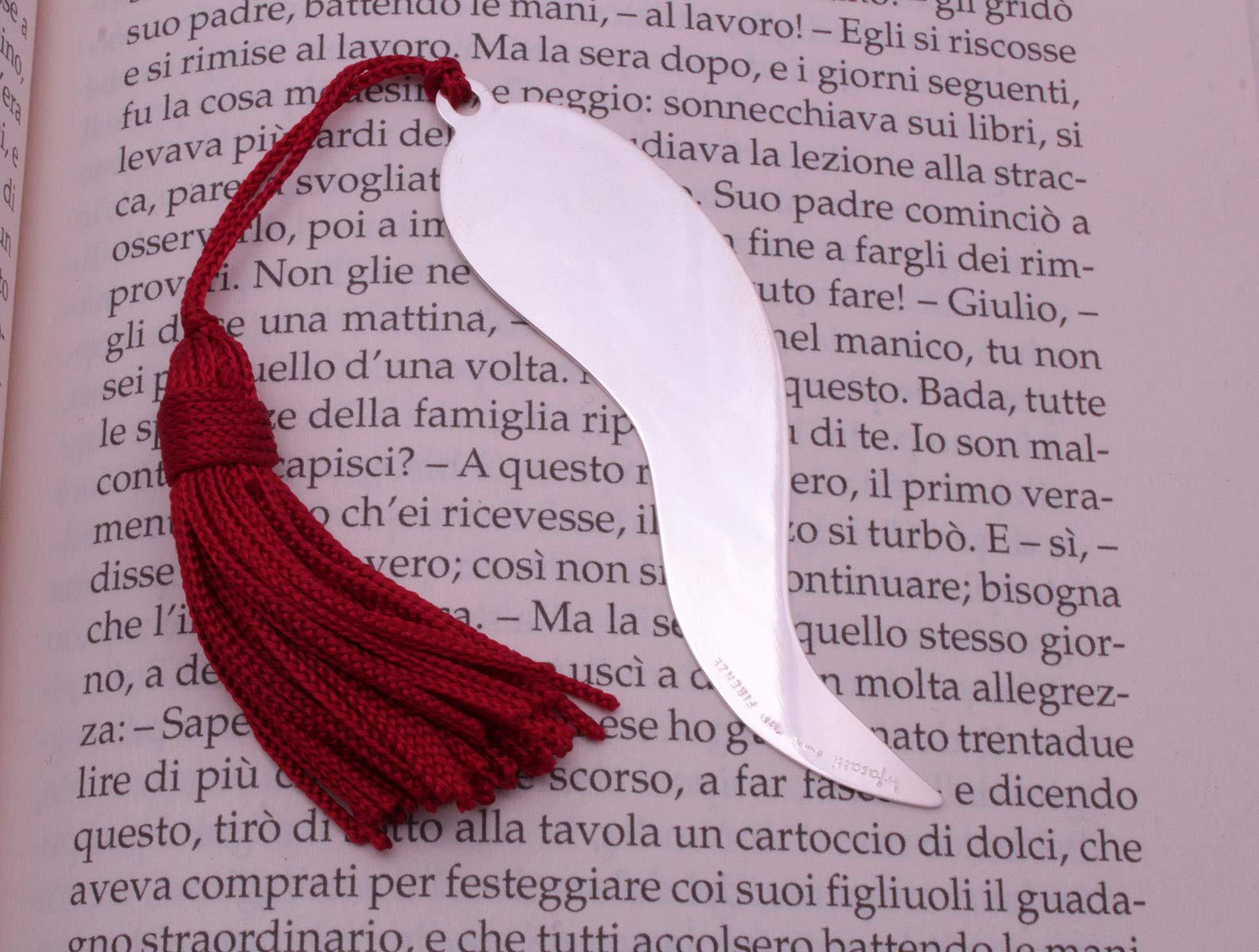 Arfasatti Segnalibro Corno Portafortuna in Argento 925 Fatto a mano in Italia