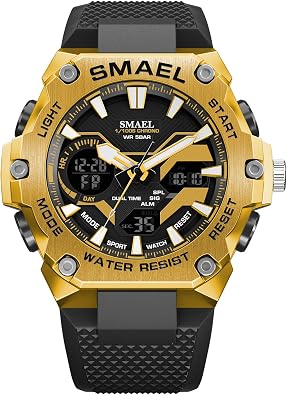 SMAEL Brand Sport Watches 50M Wateproof Dual Time Display Watches LED 8101 Stopwatches Alarm Multifunctional Mens Wristwatches