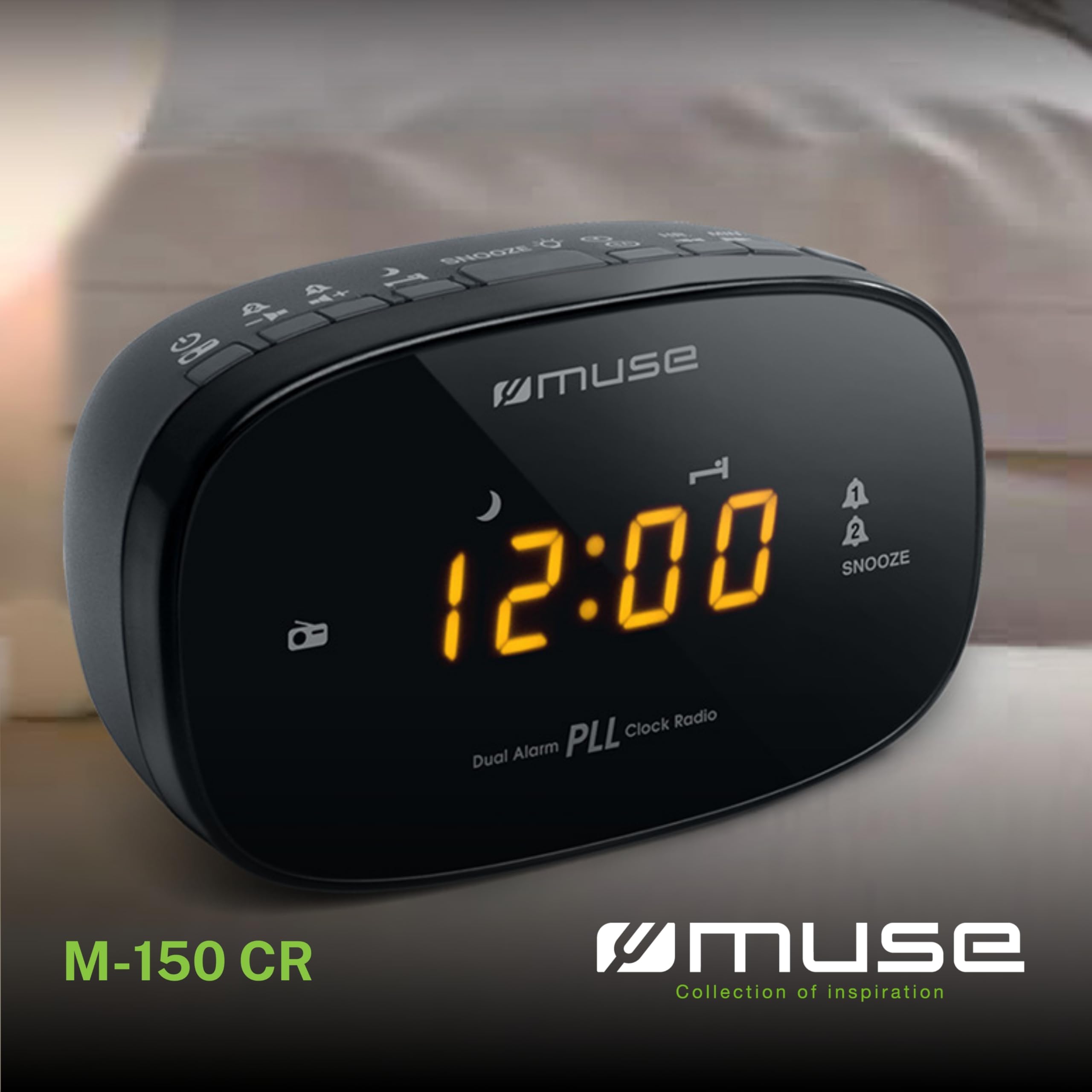 MUSE Radiobudzik M-150 CR, Czarny