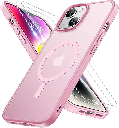 Miniatura 209 de Miracase - Funda magnética para iPhone 13 de 6.1 pulgadas (compatible con MagSafe) (con 2 protectores de pantalla), protección de grado militar