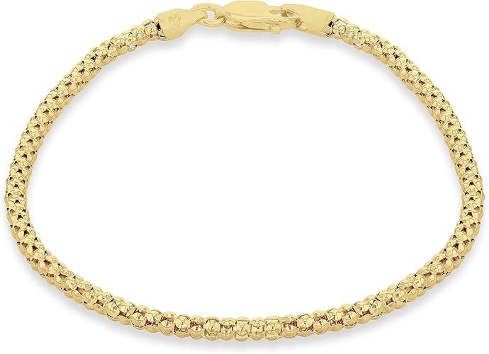 Bracciale Donna Argento 925 Tuscany Silver – Modello Popcorn, Lunghezza 19 Cm, Ipoallergenico