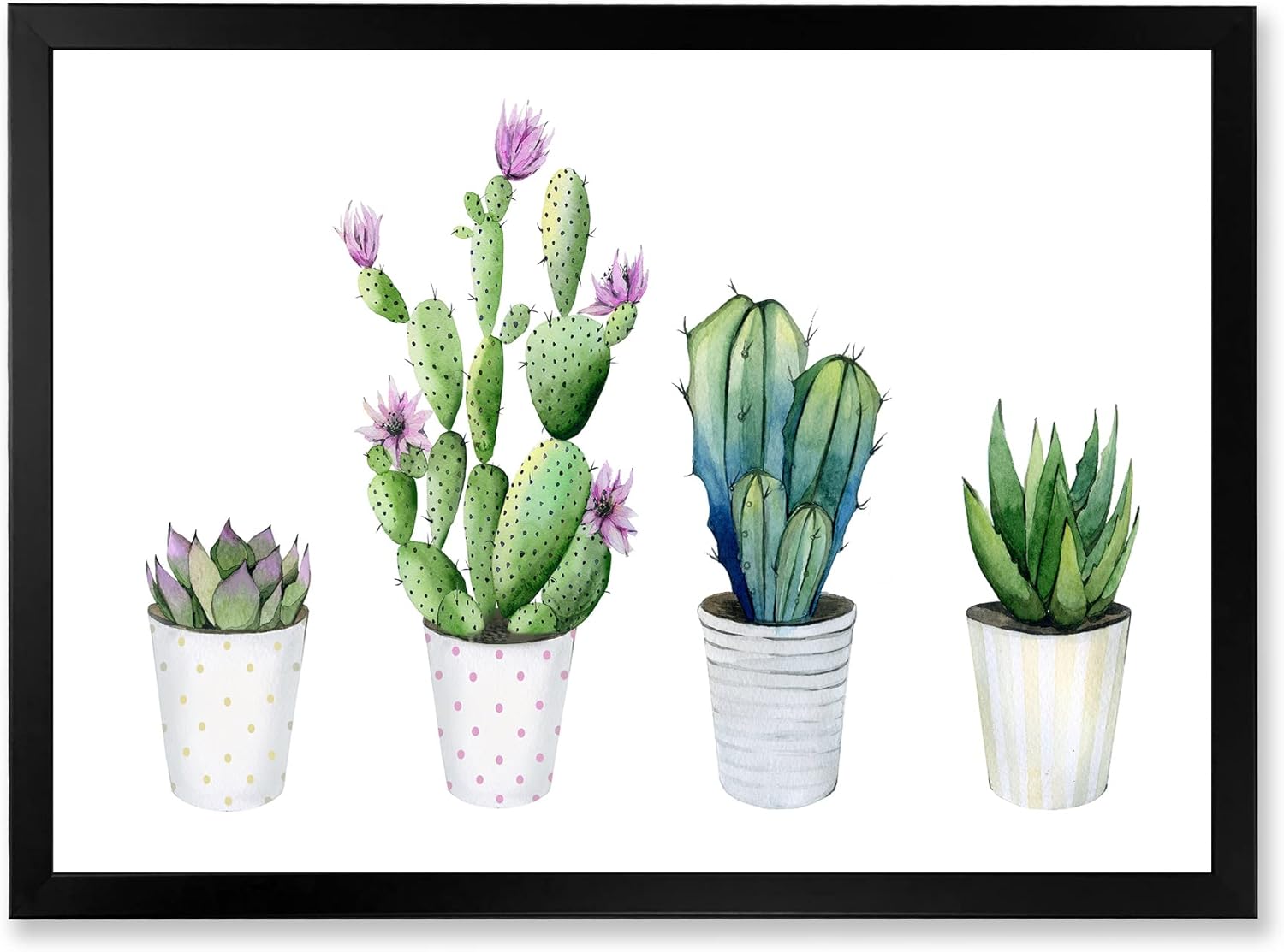 Cactus Succulent Aloe Vera Home Plants In The Pots Farmhouse Framed Wall Art