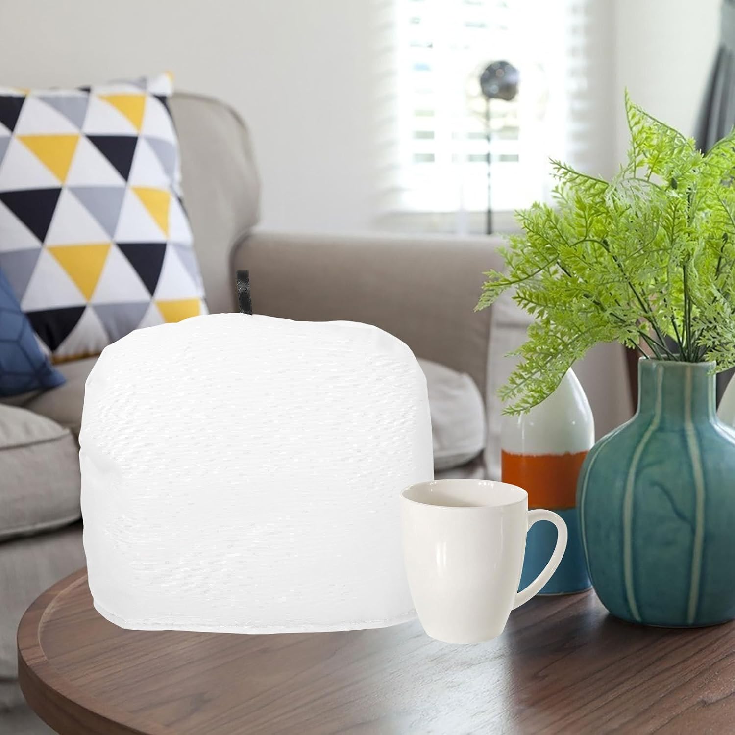 Insulated Teapot Sleeve for Small Tea Maker, Polyester Canvas White