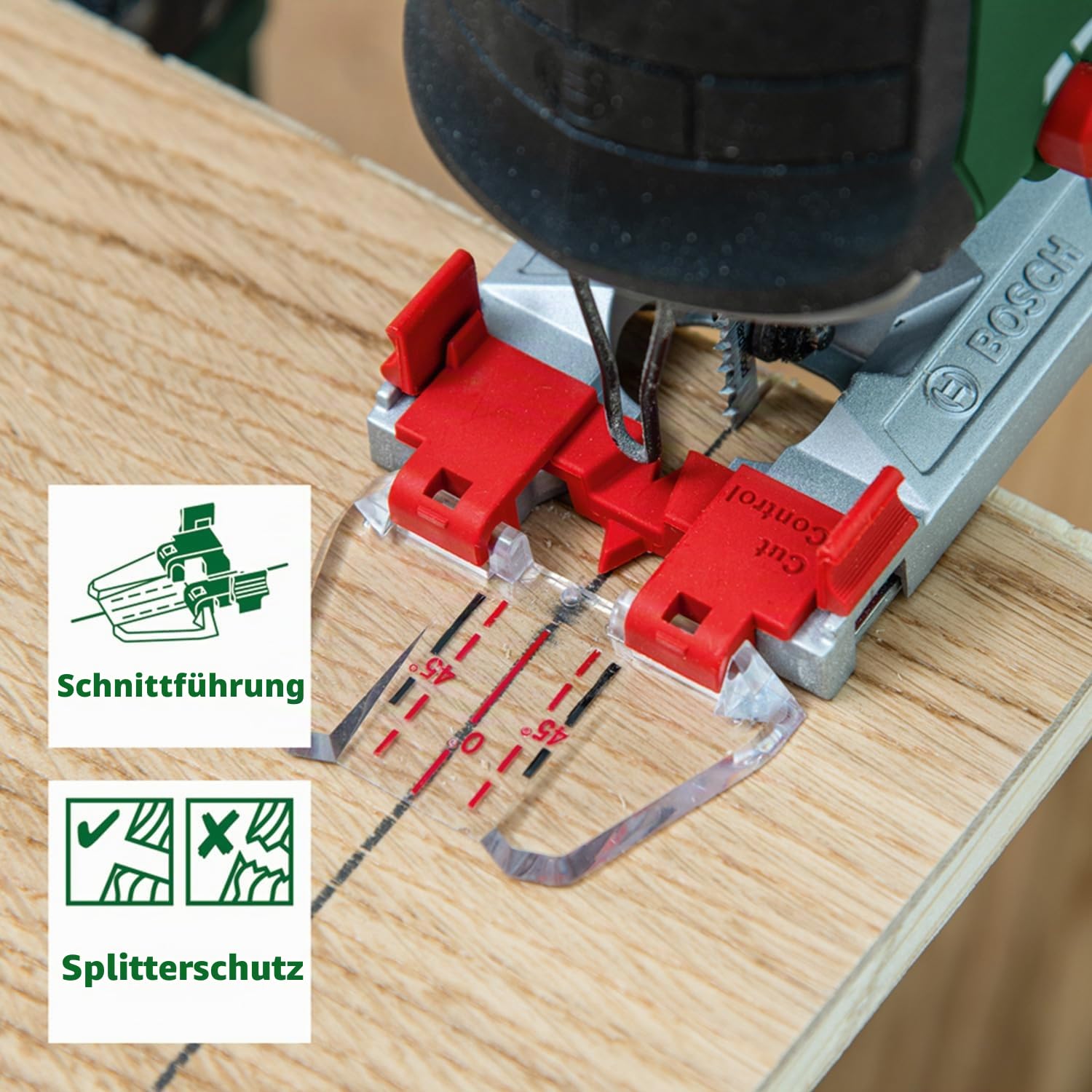 Bosch Akku-Stichsäge AdvancedSaw 18V-140 (Pendelhub, bürstenloser Motor, Schnitttiefe Holz/Stahl/Alu 140 mm / 10 mm / 20 mm, 3 × Sägeblätter, 18-Volt-System, ohne Akku und Ladegerät, im Karton)