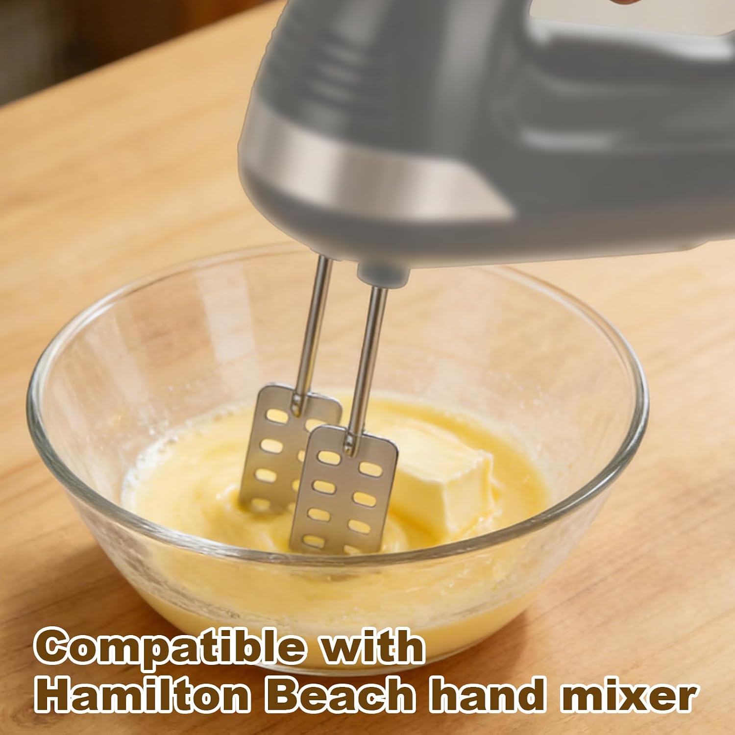 2pcs Hand Mixer Butter Churner,Butter Churn Maker Compatible with Hamilton Beach, 304 Stainless Steel Hand Mixer Attachments Replacement Parts Accessories Beaters Turner for Cooking and Baking