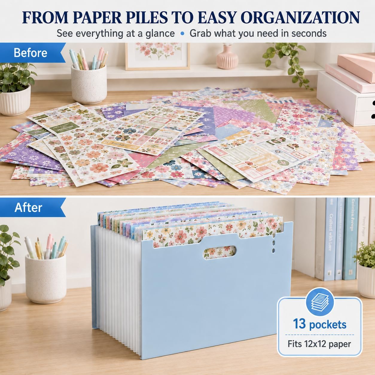 12x12 Scrapbook Paper Storage Organizer