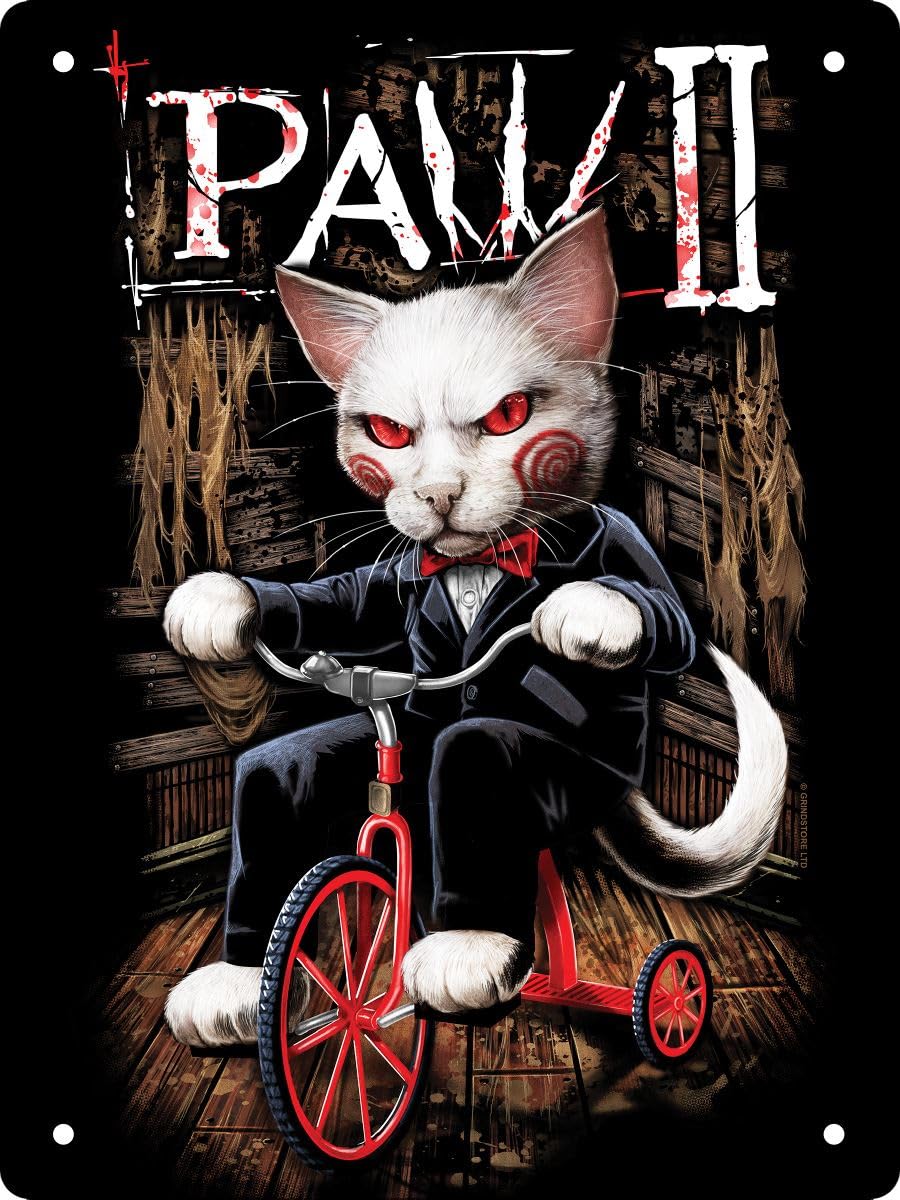 Grindstore Multicolour Horror Cats Paw 2 Mini Tin Sign