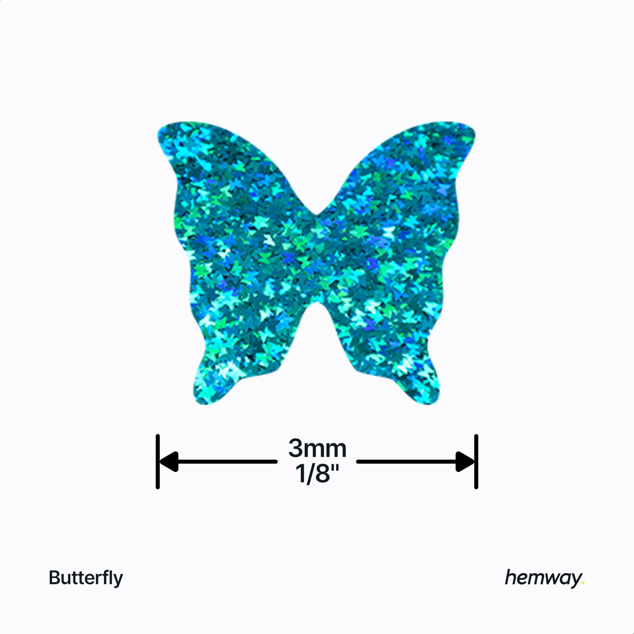 Hemway Craft Glitter Butterfly Shape, 50g, Turquoise Blue Holographic, Butterfly - Turquoise Holographic, 50g / 1.8oz - Image 3