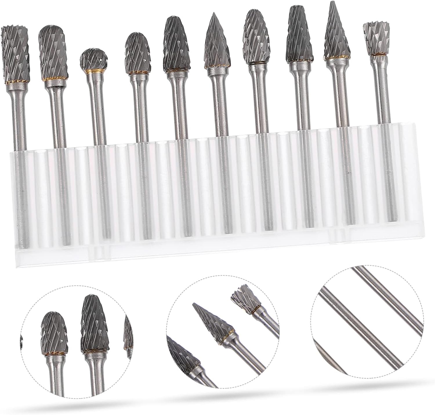 SOLUSTRE 10pcs Tungsten Steel Carving Bits for Rotary Tools Sanding Bits for Drill Carbide Woodworking Shaped Rotary File