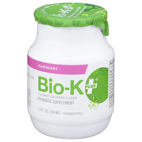 Bio-K Plus Organic Raspberry Fermented Pea Probiotic, 3.5 Fl Oz 1