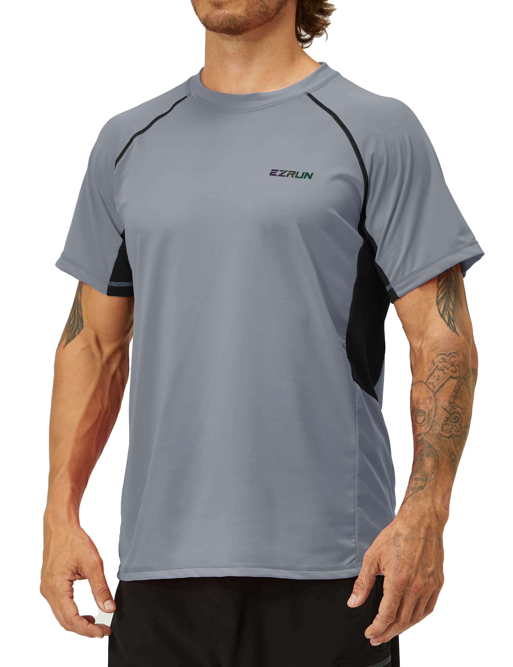 Men's Rash Guard Swim Shirts Summer UPF 50+ UV Sun Protection Quick Dry Beach Fishing Water Shirts T Shirts for Men