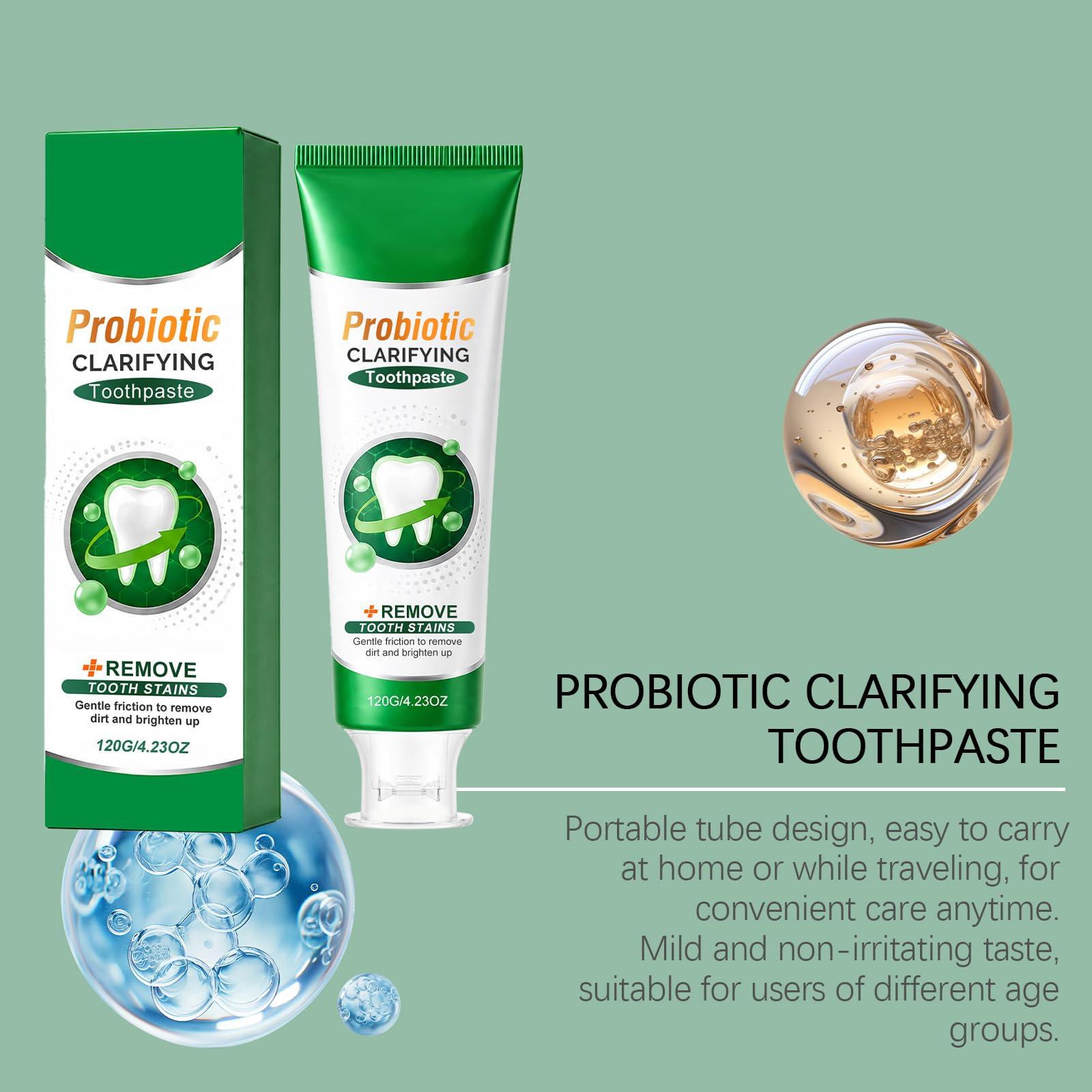 Dentifrice Eappy - Dentifrice blanchissant à l'hydroxyapatite pour une réparation douce de l'émail, aide à éliminer les taches de thé et de café, haleine fraîche à la menthe, soin (6pcs)