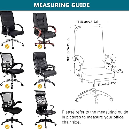 Miniatura 6 de Funda elástica para silla de computadora con estampado, fundas duraderas con cremallera para silla de oficina, fundas elásticas para silla de