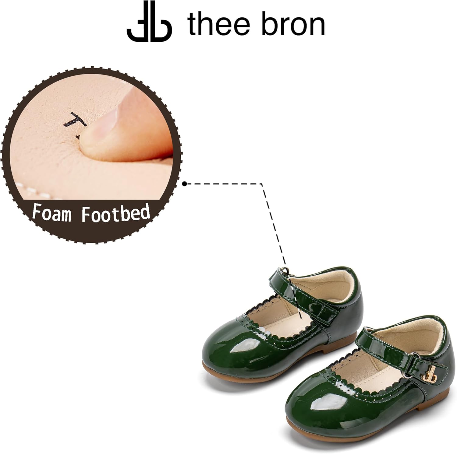 THEE BRON Girls Mary Jane Ballet Flats Retro Brogue Style Party School Shoes