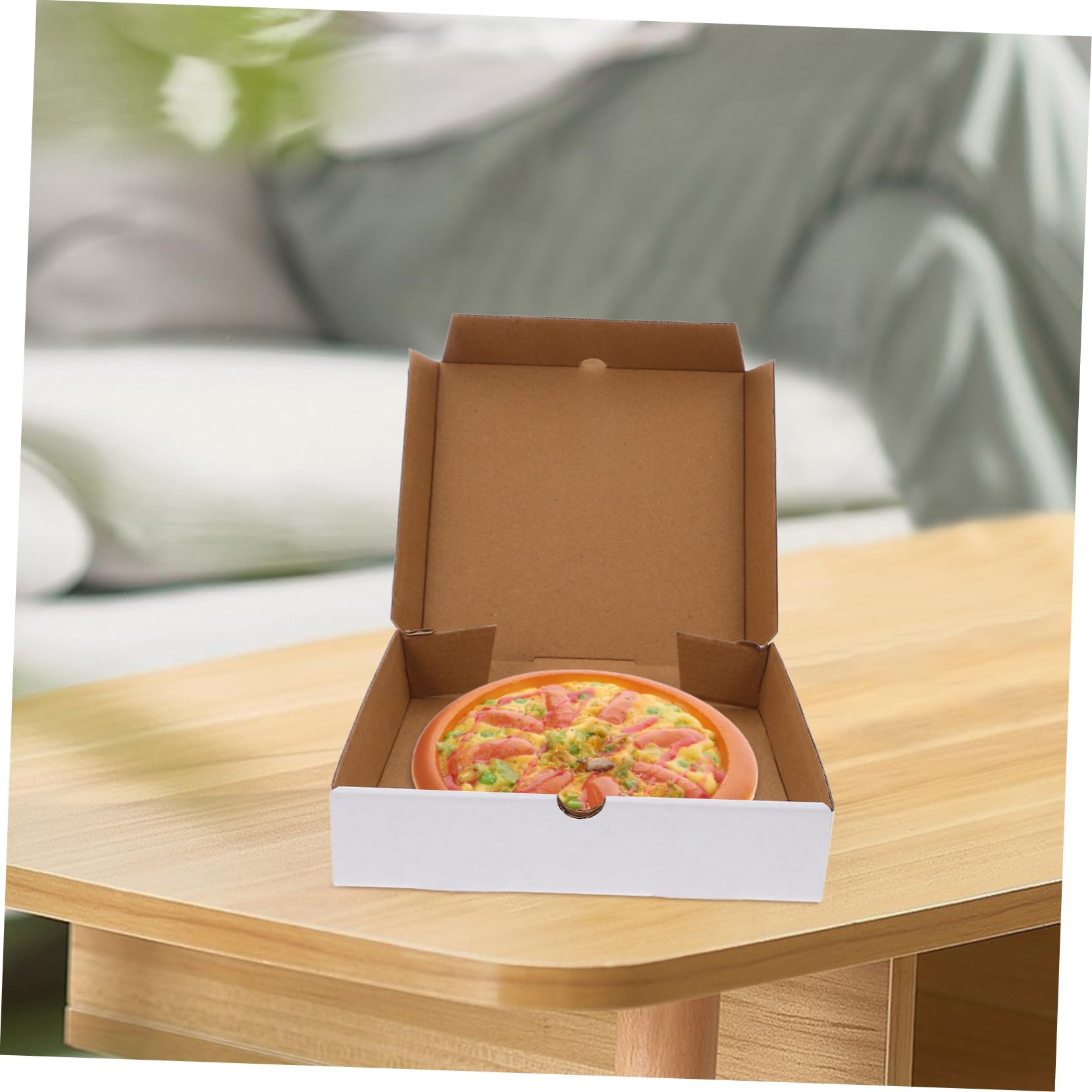 CHILDWEET 30 Szt. Sztuk Białych Falistych Pudełek Do Pizzy z Kraftowego Papieru Wytrzymałe i Nadające Się Do Ponownego Użytku Opakowania Pizzę i Ciasta Odporne Tłuszcz Cali