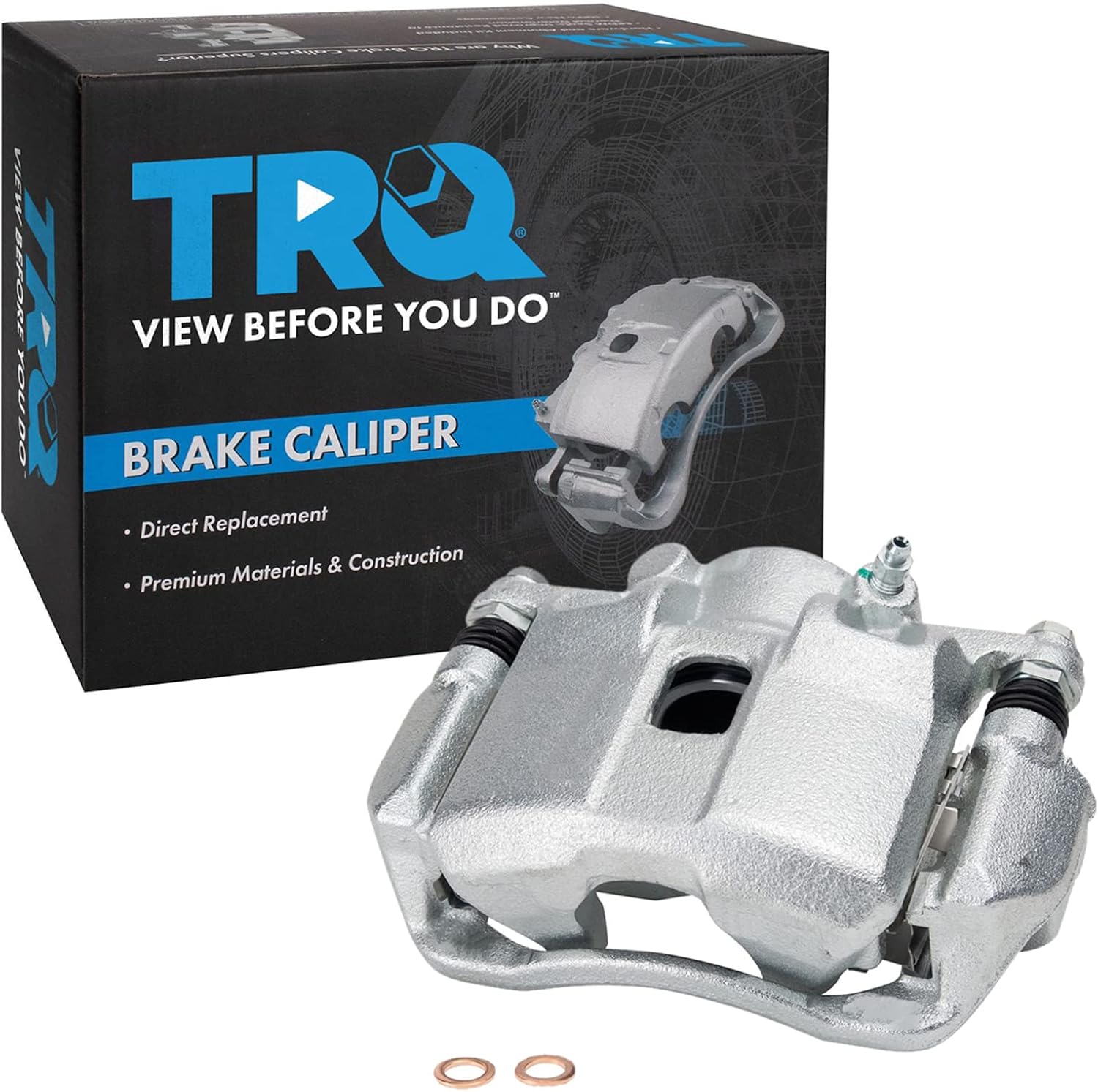 TRQ Front Left Right Brake Caliper w/Bracket Driver Passenger Side Compatible with 2013-2014 Acura ILX 2012-2015 Honda Civic 2009-2020 Fit