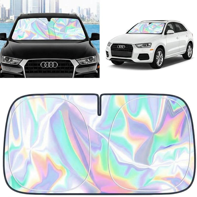 Protetor solar dobrável para para-brisa JIADIANYOU compatível com Audi Q3 2013–2026, em poliéster, 1 unidade