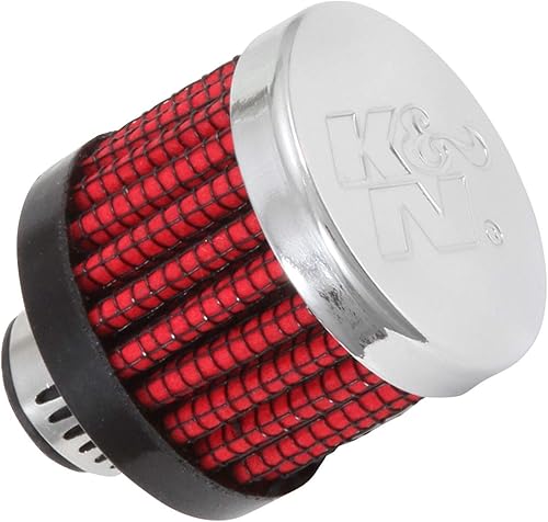 K&N Filtro de aire de ventilaciónrespiradero Alto rendimiento, Premium, Lavable, Filtro de motor de repuesto Diámetro de la brida 0.3125 in, Altura