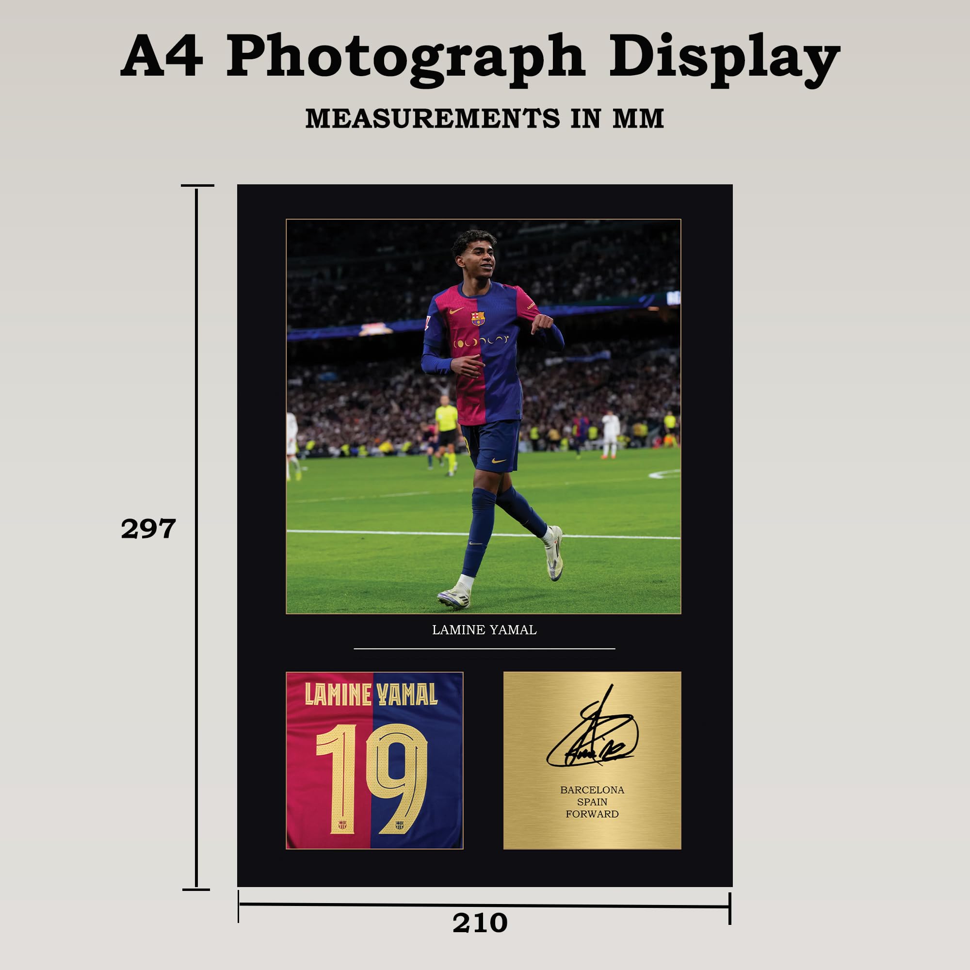 Stampa fotografica con autografo Lamine Yamal, formato A4, senza cornice, regalo per ragazzi, riproduzione digitale, regalo Yamal per ragazzi