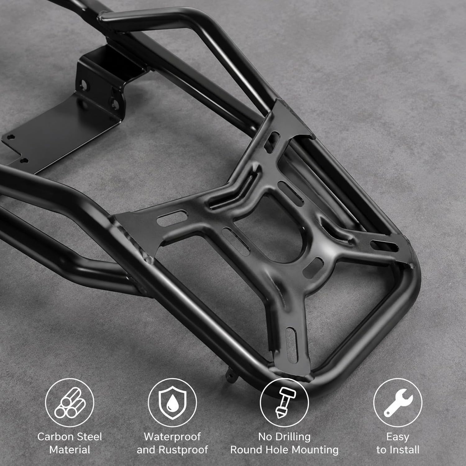 Heavy Duty Motorcycle Luggage Rack Compatible with Kawasaki Ninja 400 Z400 | 2018-2023 Top Case Holder Tail Bag Bracket Cargo Carrier 55lbs Capacity, Urban Daily Travel Touring Camping Trip Use, Steel