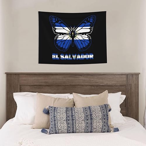 Miniatura 4 de Póster de tapiz de bandera de El Salvador de mariposa de 29 x 37 pulgadas, decoración del hogar, decoración para colgar en la pared, dormitorio,