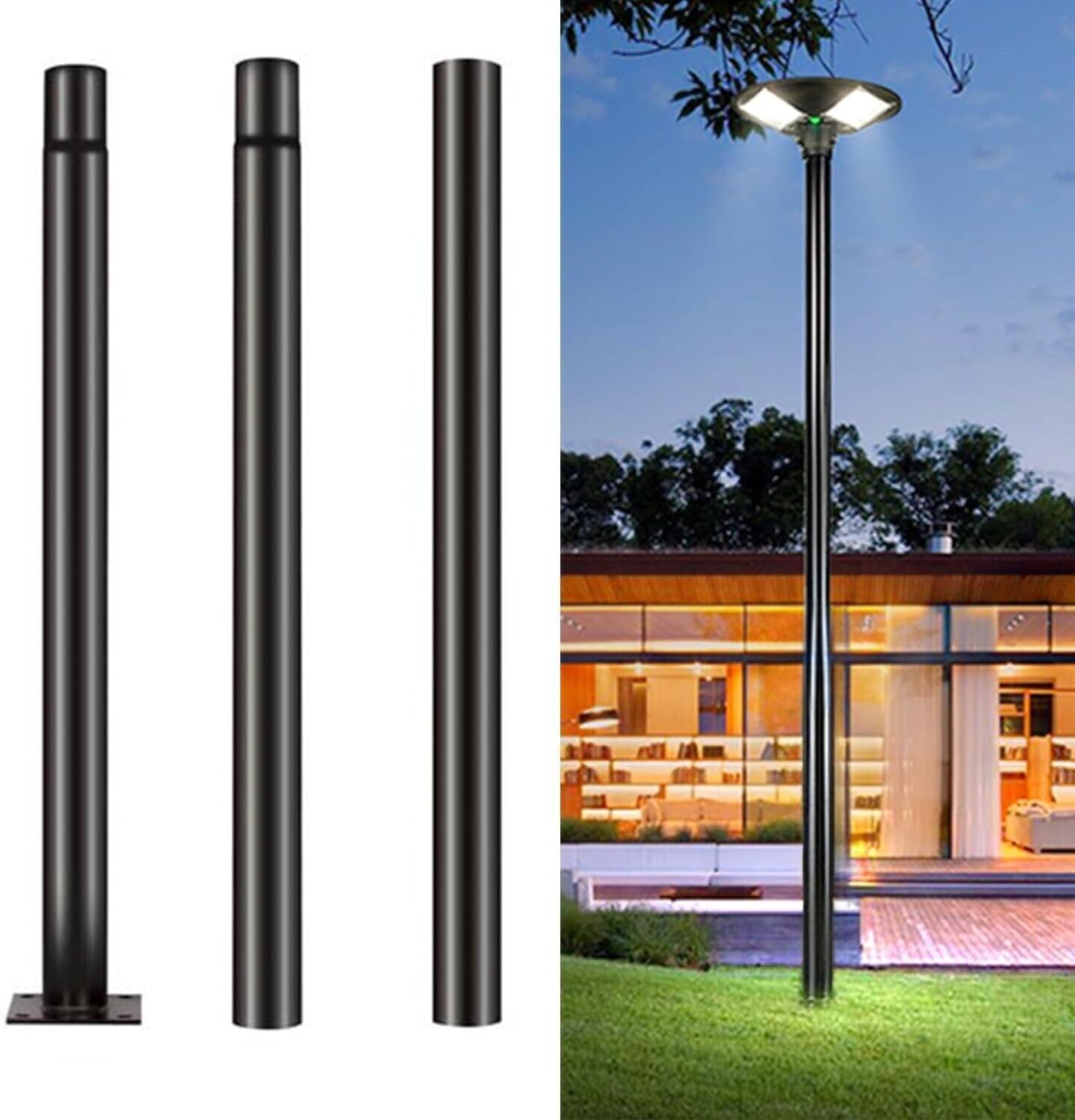 Accessorio Illuminazione Palo Per Lampione Da Esterno In Metallo Super Resistente Supporto Per Luci Led H 341367 - Foto 2