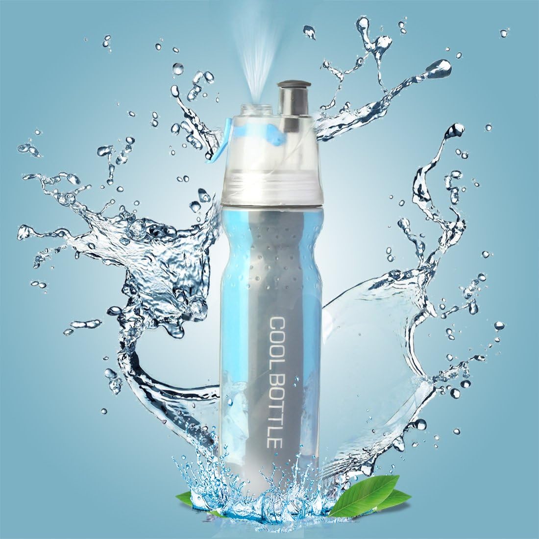 Squeeze Insulated Mist Spray Water Bottle, Drinking & Misting Outdoor Sport Water Bottle,BPA Free