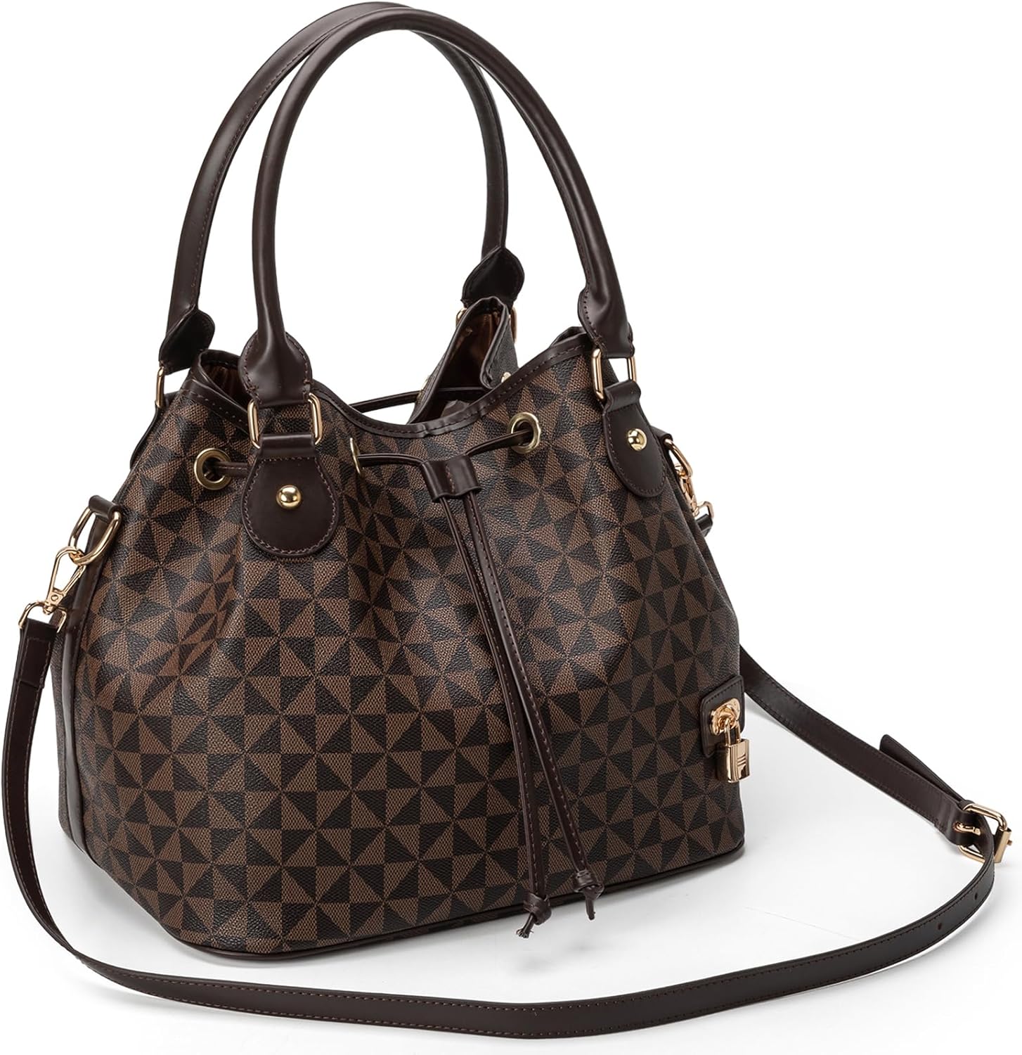 Bucket Purse for Women With Chic West Hobo Style, Drawstring Shoulder Handbag, Tote Featuring Pockets Design