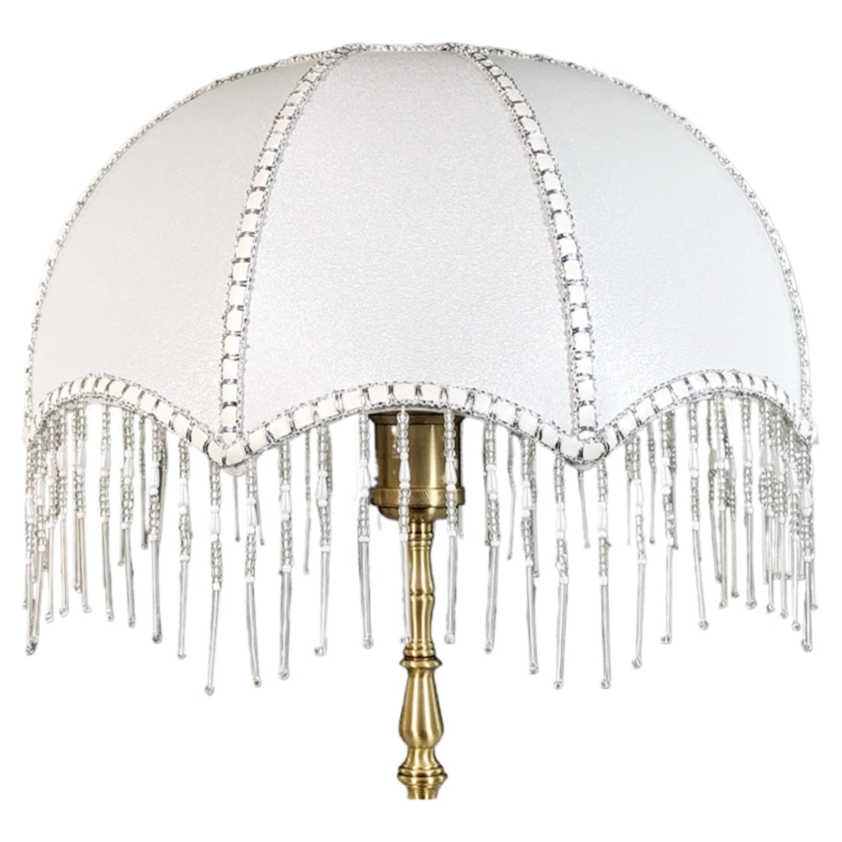 SHITOOMFE Scalloped Lamp Shade Vintage Lamp Shade With Tassels, Fringe Lamp Shade, Dome Scalloped Lamp Shade, Replacement Antique Lamp Shades For E27 Table Lamps Floor Lamps 7.87X7.48